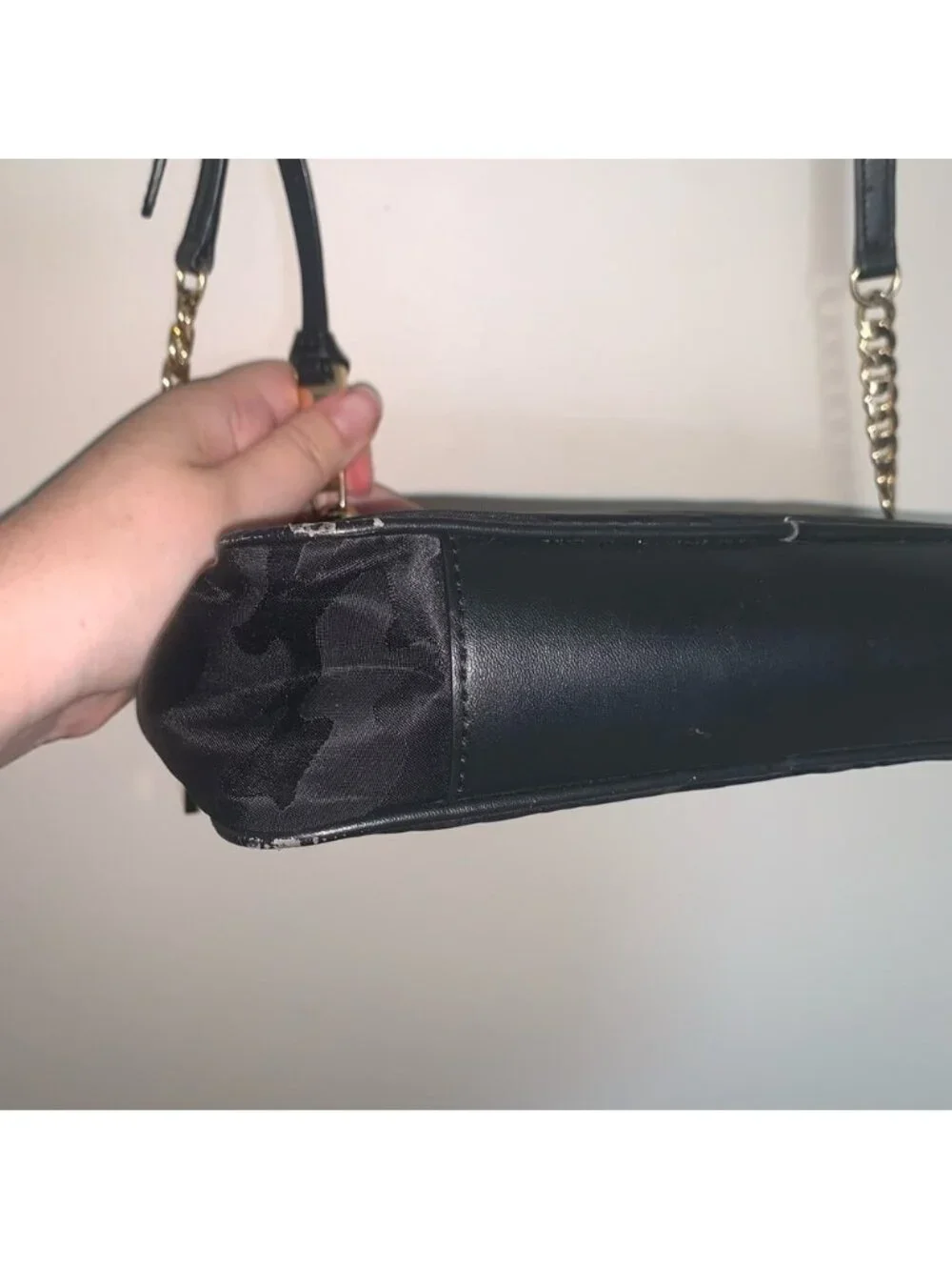 Michael Kors Black and Gold Camo Crossbody Bag